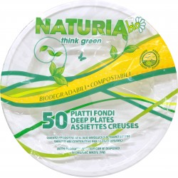 Naturia piatti fondi plastica bio pezzi 50