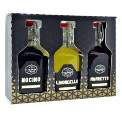 Locanda Italia tris liquori mignon (nocino-limoncello-amaretto) cl.10x3