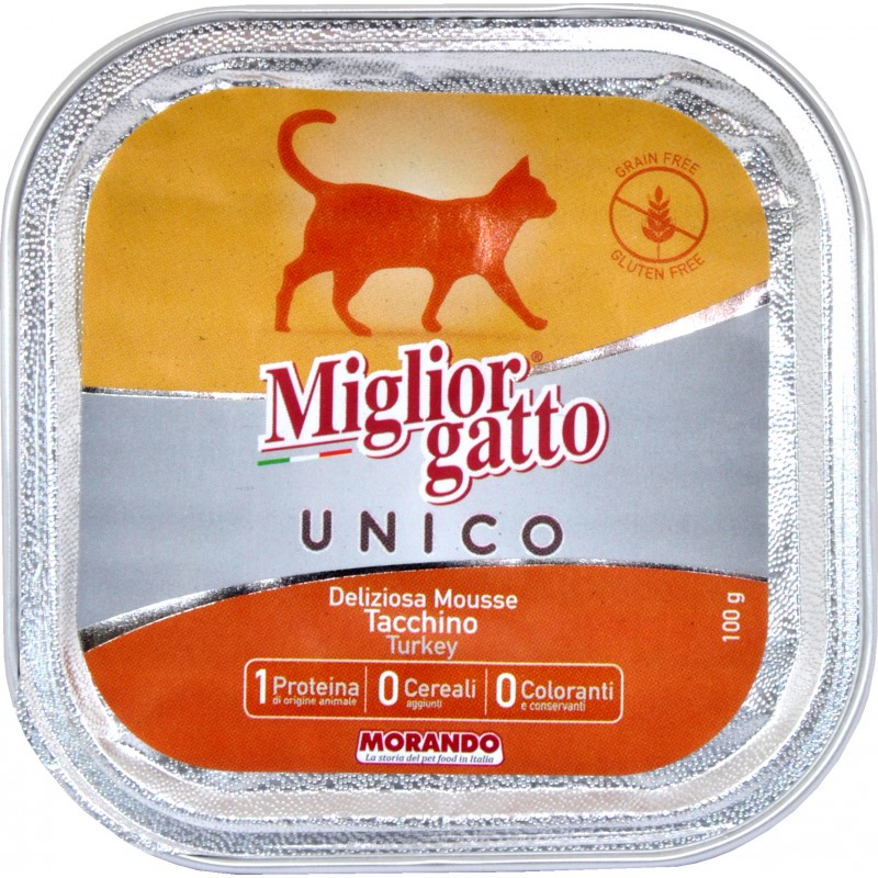 Migliorgatto unico deliziosa mousse al tacchino gr.100