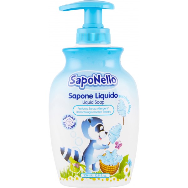 Saponello Sapone Liquido Per Bambini Allo Zucchero Filato ml.300
