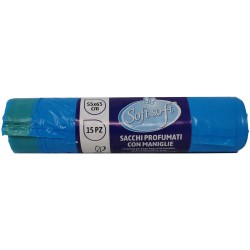Soft Soft sacchetti pattumiera azzurri profumato cm.55x65 pz.15