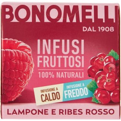 Bonomelli Infusi Fruttosi 100% Naturali Lampone e Ribes Rosso 12 Filtri 24 g