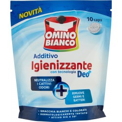 Omino Bianco, Idrocaps Igienizzante Deo+, Rimuove i Germi ed Elimina i Cattivi Odori, Caps, 10 pz.