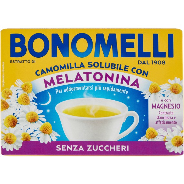 Bonomelli Camomilla Solubile Senza Zuccheri Melatonina E Magnesio 16 bustine