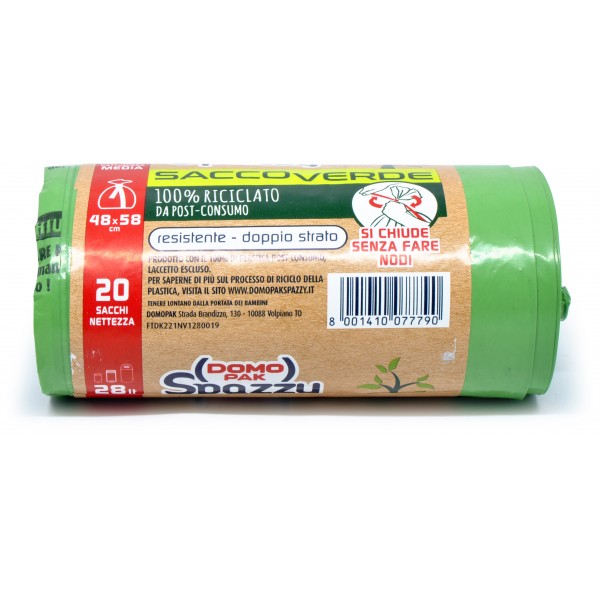 domopak sacco verde lt.28 pz20 100%ric