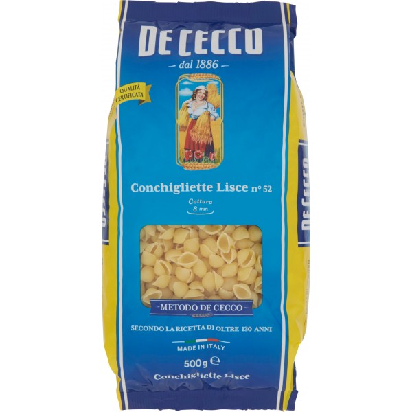 De Cecco Conchigliette Lisce n°52 500 gr. De Cecco Conchigliette Lisce n°52 500 gr.