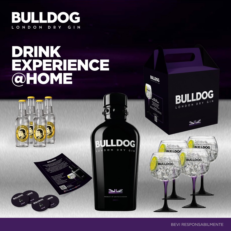 Bulldog Drink Experience At Home Kit Per Gin Tonic Con Calici