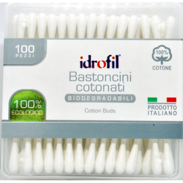 Idforil Bastoncini Biodegradabili Cotton Fioc Conf. 100pz