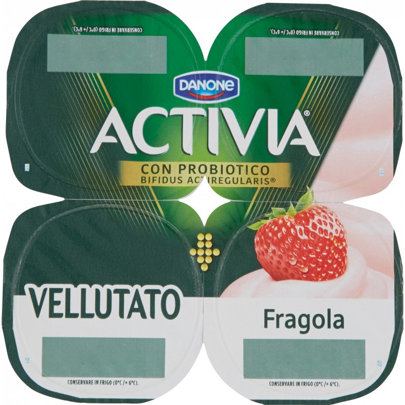 Danone Activia Yogurt Vellutato Alla Frutta Gusto Fragola 4 Vasetti