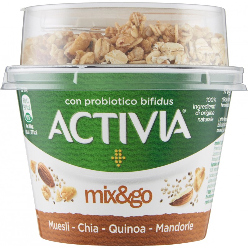 Danone Activia Mix&Go Yogurt Con Muesli Chia Quinoa E Mandorle gr.170