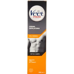 Veet Men Crema Depilatoria Pelli Normali Petto e Corpo 200 ml.