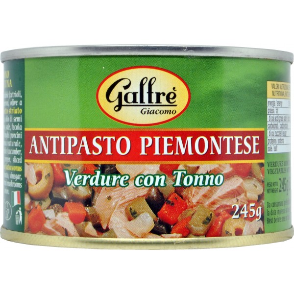 Galfre Antipasto Piemontese Verdure Miste Con Tonno In Scatola Gr 245