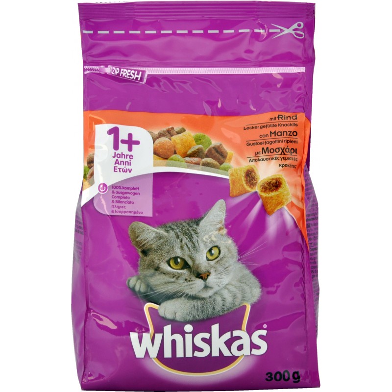 Whiskas crocchette adult 1 manzo gr.300