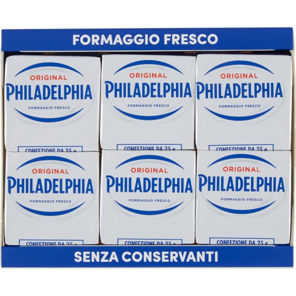 Philadelphia Original formaggio fresco spalmabile - 6 x 25 g Philadelphia Original formaggio fresco spalmabile - 6 x 25 g