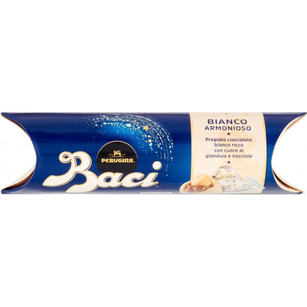 BACI PERUGINA BIANCO Cioccolatini ripieni al gianduia e nocciola intera tubo 37,5 gr. BACI PERUGINA BIANCO Cioccolatini ripieni al gianduia e nocciola intera tubo 37,5 gr.