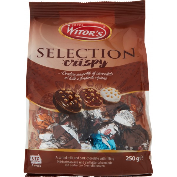 Witor's Selection crispy Praline assortite di cioccolato al latte e fondente ripiene 250 gr.