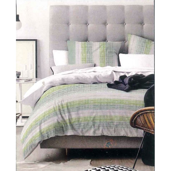 Completo letto matrimonmiale righe verde Completo letto matrimonmiale righe verde