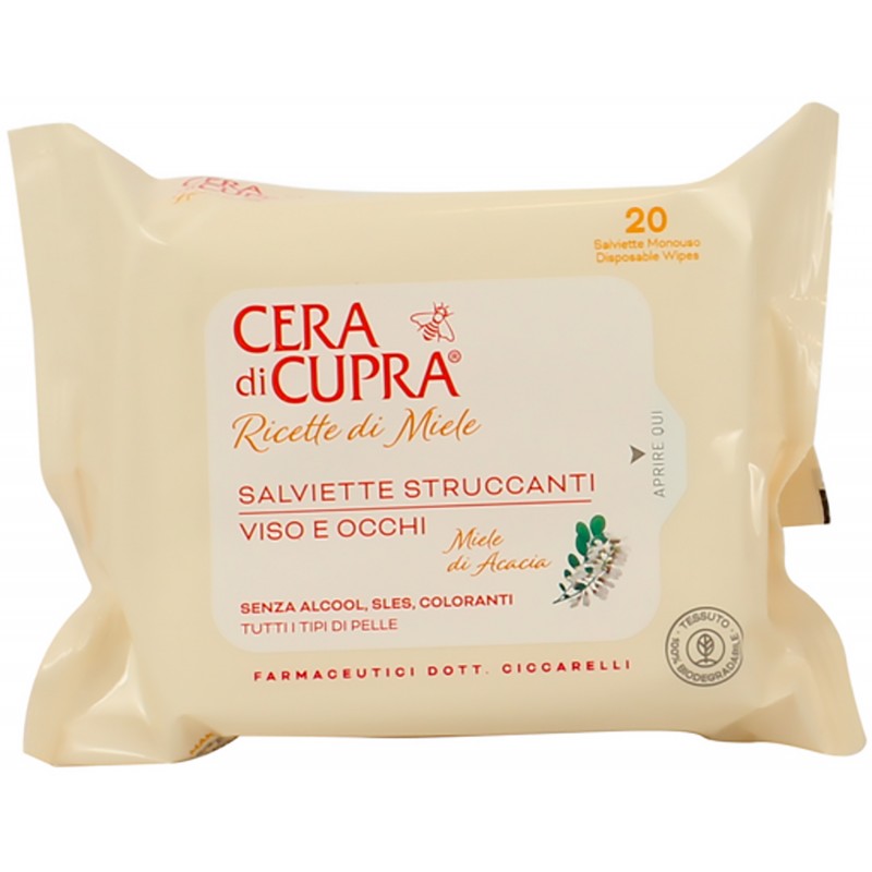 Cera di Cupra Ricetta di Bellezza Salviette Struccanti Viso e Occhi 20 pz.