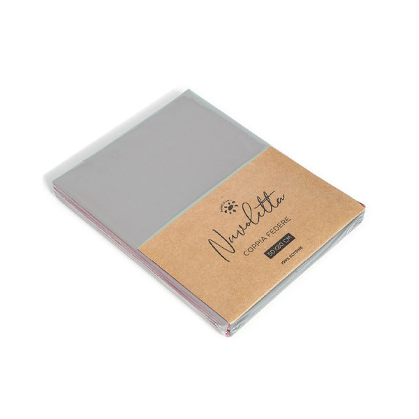 Coppia federe nuvoletta. 2x 52x82+18 cm, Composizione: 100% cotone colore verde 10