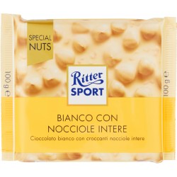 Ritter Sport Bianco con Nocciole Intere 100 gr.