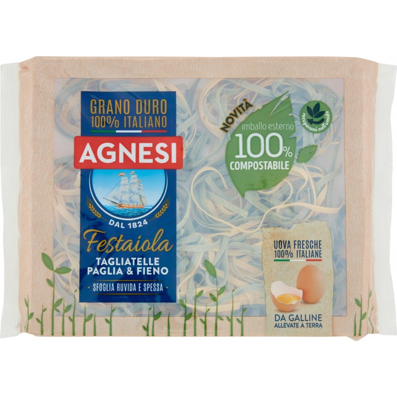 Agnesi Festaiola Tagliatelle Paglia & Fieno 250 gr. confezione compostabile