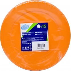 Soft Soft piatti piani riciclabili colore arancio pz.15