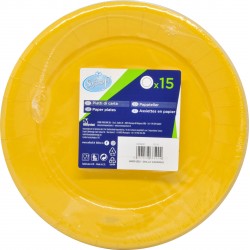 Soft Soft piatti piani riciclabili colore giallo canarino pz.15