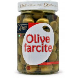 Citres olive verdi farcite con pasta di peperoni in olio gr.290