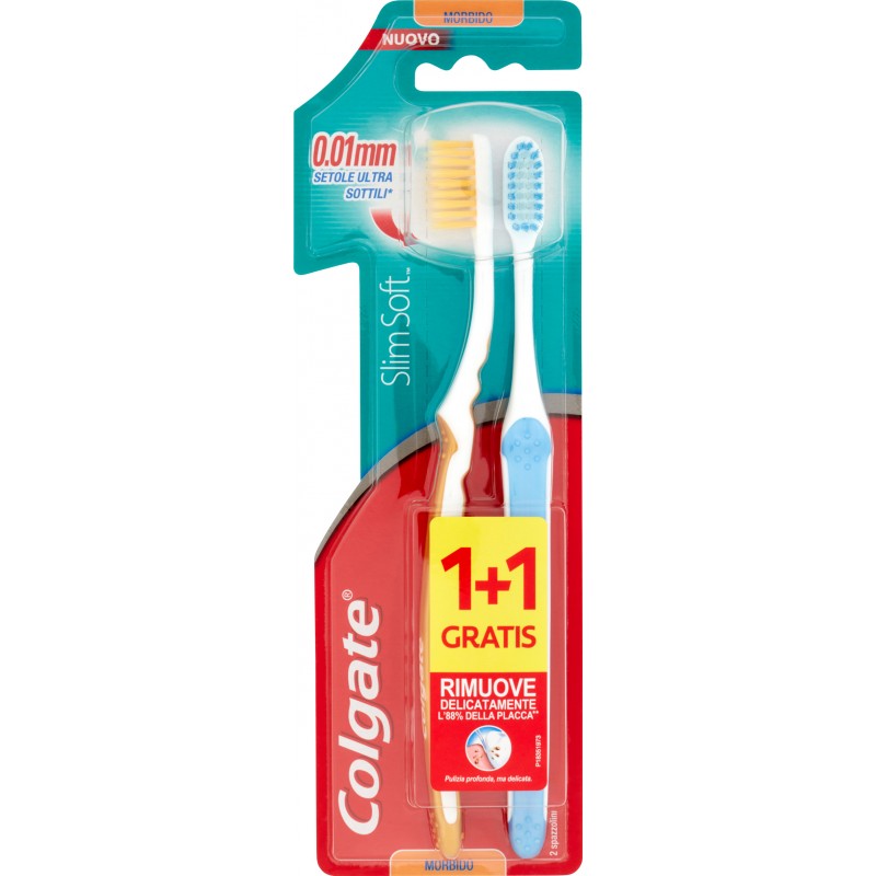 Colgate Slim Soft Morbido 2 pezzi Spazzolino IV8261 Colgate Slim Soft Morbido 2 pezzi Spazzolino IV8261