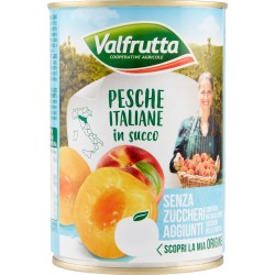 Valfrutta Pesche Italiane in succo senza zuccheri aggiunti gr.411