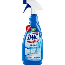 Smac Express Igienizzante Bagno Spray, Tecnologia Zero Aloni, Azione Anticalcare, 650 ml.
