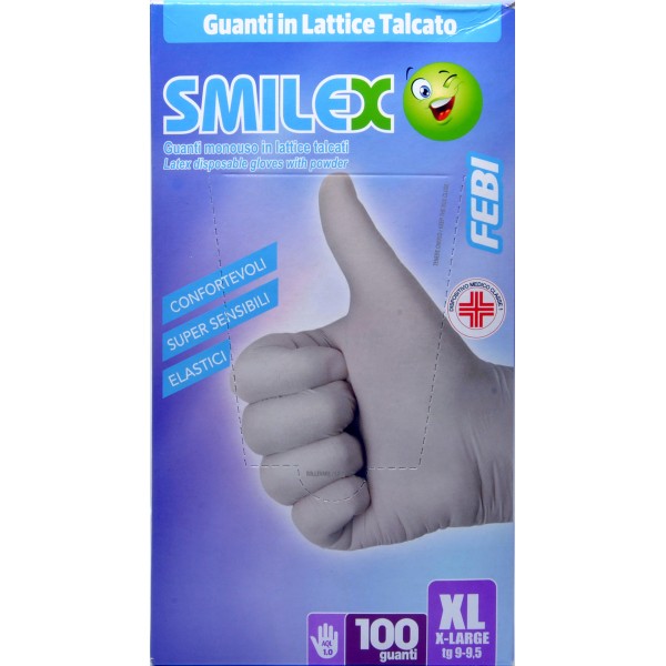 Smilex guanti in lattice monouso tg.XL pz.100 Smilex guanti in lattice monouso tg.XL pz.100