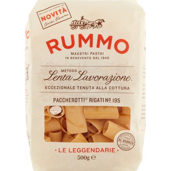 Pasta Rummo - 500 gr - Le Leggendarie - Paccherotti Rigati N° 195