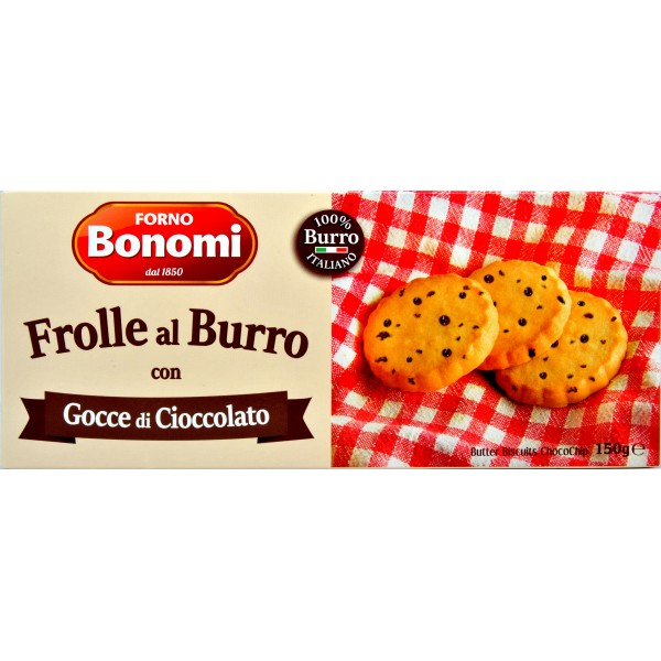Bonomi frolle al burro con gocce di cioccolato gr.150