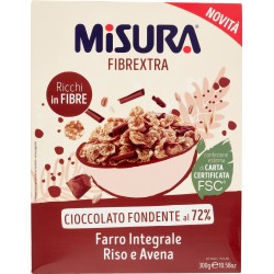 Misura Fibrextra Farro Integrale Riso e Avena Cioccolato Fondente al 72% 300 g