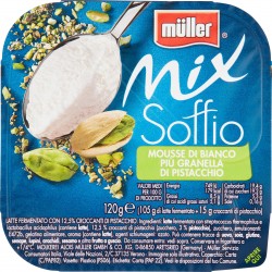 Müller Mix Soffio Mousse di Bianco Più Granella di Pistacchio 120 g