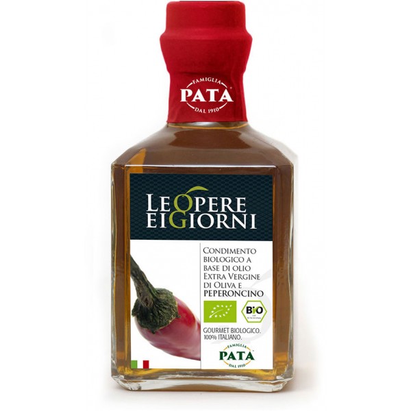 Famiglia Pata condimento bio olio e peperoncino ml.250 Famiglia Pata condimento bio olio e peperoncino ml.250