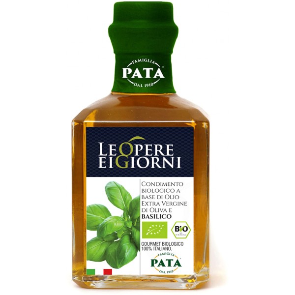 Famiglia Pata condimento bio olio e basilico ml.250 Famiglia Pata condimento bio olio e basilico ml.250