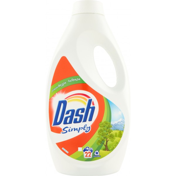 Dash Simply Detersivo Liquido Lavatrice Freschezza Intensa 22 Lavaggi ml.1210 Dash Simply Detersivo Liquido Lavatrice Freschezza Intensa 22 Lavaggi ml.1210
