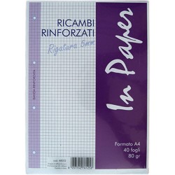 Ricambi con rinforzo 21x29.7 quadretti gr.80