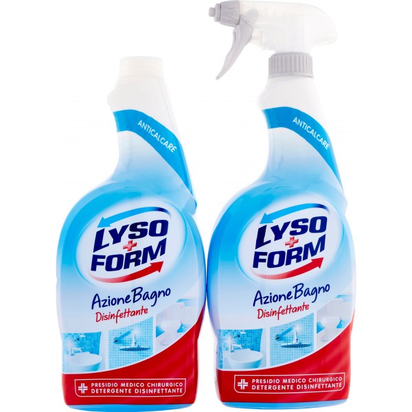 Lysoform Disinfettante Spray Disinfettante Anticalcare Azione Bagno - 750ml  + 750ml Ricarica