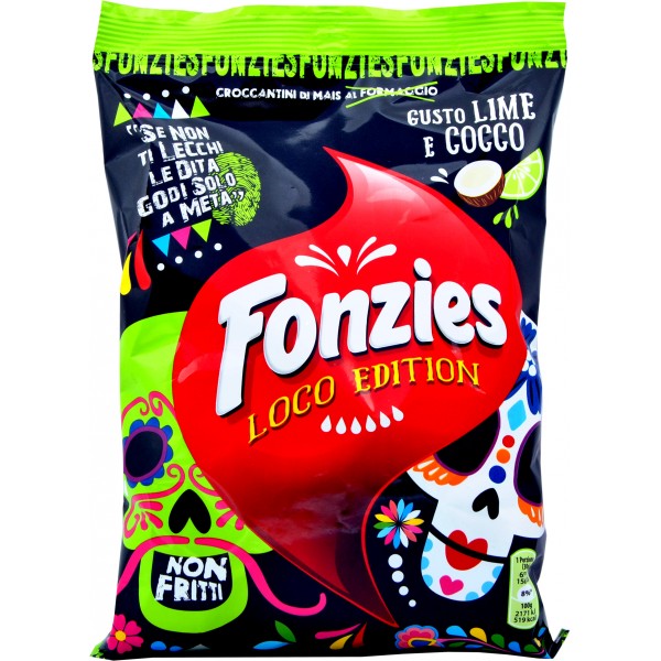 Fonzies Loco Edition gli Originali Croccantini di Mais al Lime e Cocco - 100g