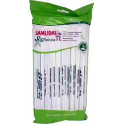 Samurài BioNature Cannucce con snodo 24cm - Ø 5mm - Verdi Singolarmente Imbustate 100 pz