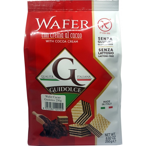guidolce wafer c/crema cacao gr250