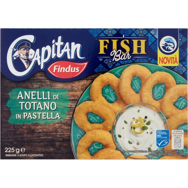 Capitan Findus Fish Bar Anelli di Totano in Pastella 225 g Capitan Findus Fish Bar Anelli di Totano in Pastella 225 g