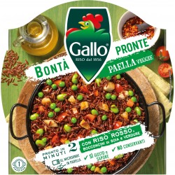 Gallo Bontà Pronte Paella Veggie con Riso Rosso, Bocconcini di Soia e Verdure 220 g