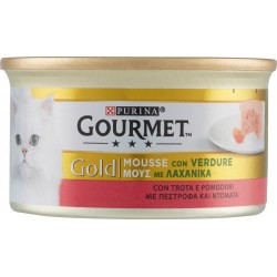 PURINA GOURMET Gold Gatto Mousse con Trota e pomodori lattina 85 gr.
