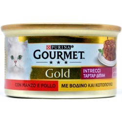 Gourmet gold intrecci di manzo e pollo gr.85