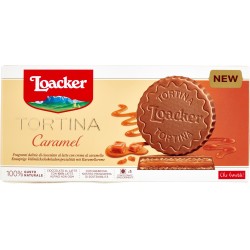 Loacker Tortina Caramel al cioccolato al latte con crema al caramello e wafer 21gx3