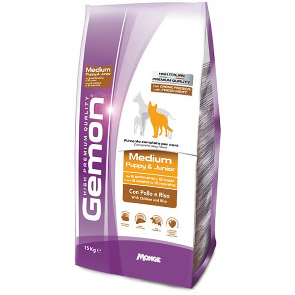 Gemon dog medium puppy pollo riso kg.15